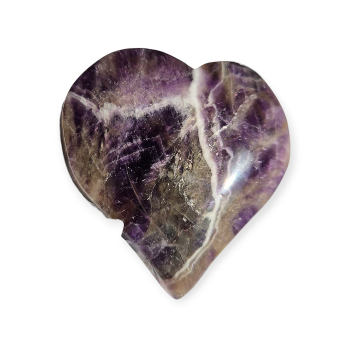 Crystals - Chevron Amethyst (Dream Amethyst) Polished Heart