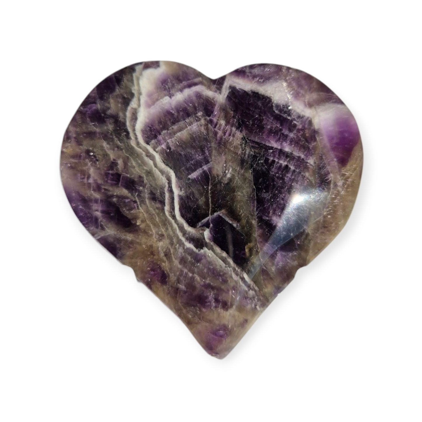 Crystals - Chevron Amethyst (Dream Amethyst) Polished Heart