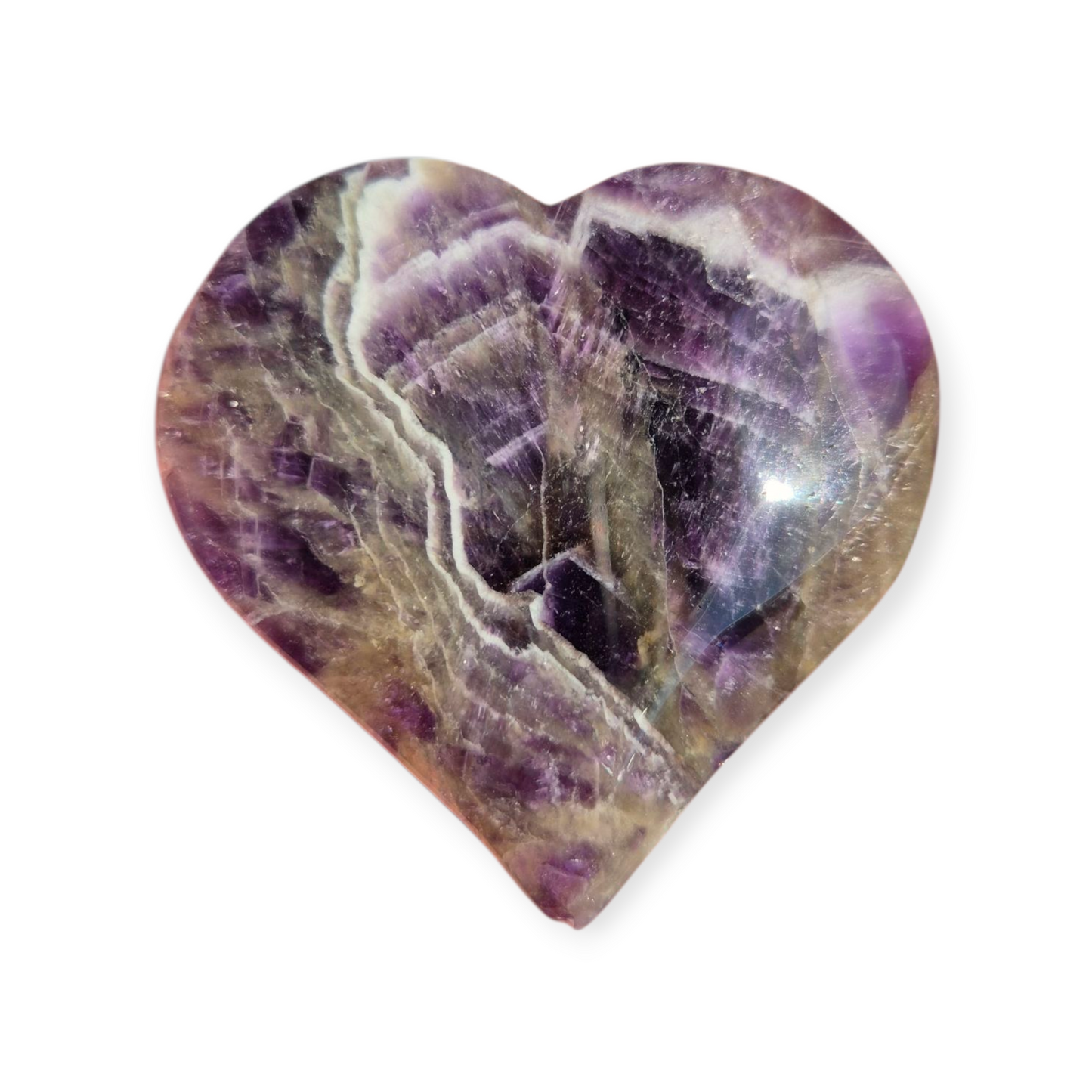Crystals - Chevron Amethyst (Dream Amethyst) Polished Heart