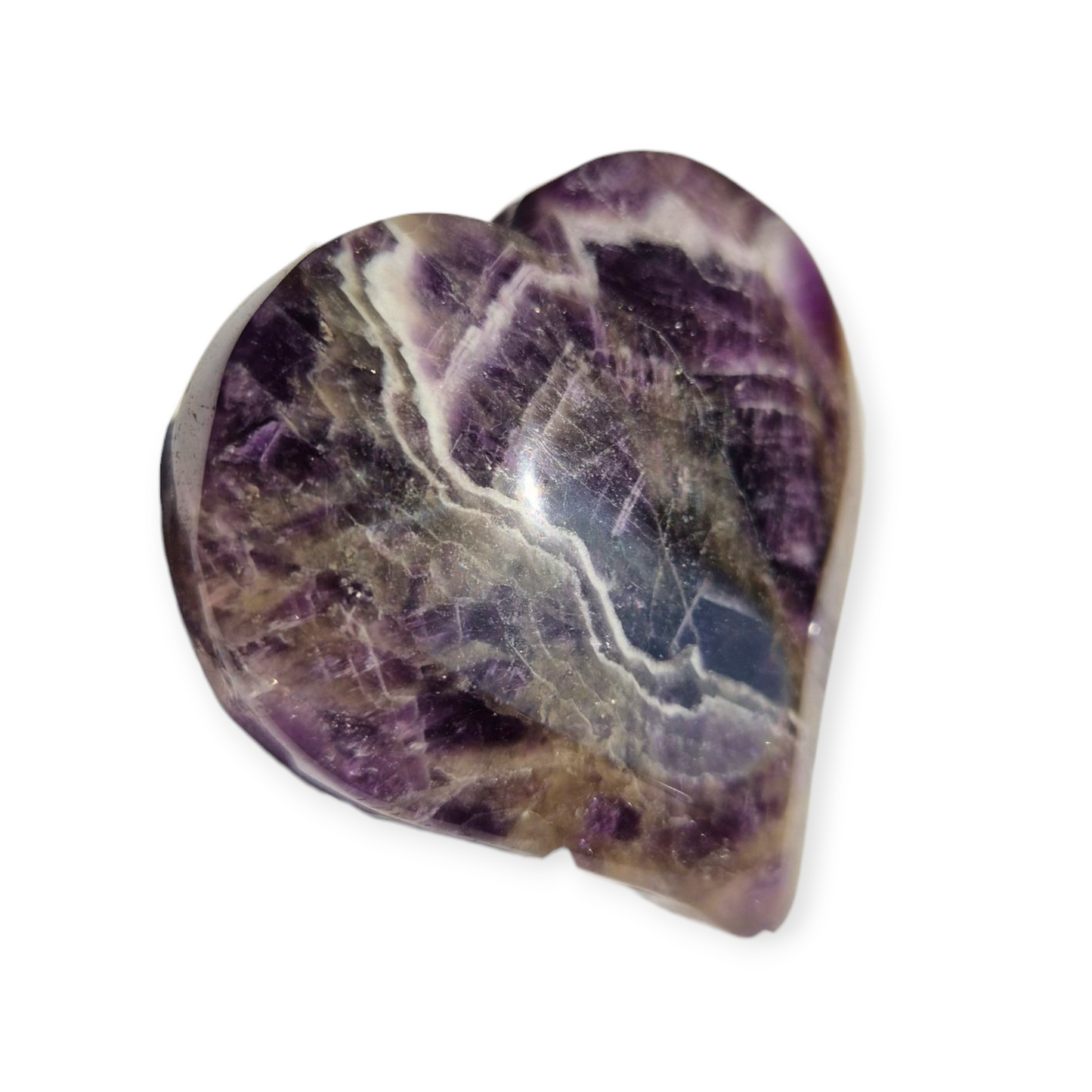 Crystals - Chevron Amethyst (Dream Amethyst) Polished Heart