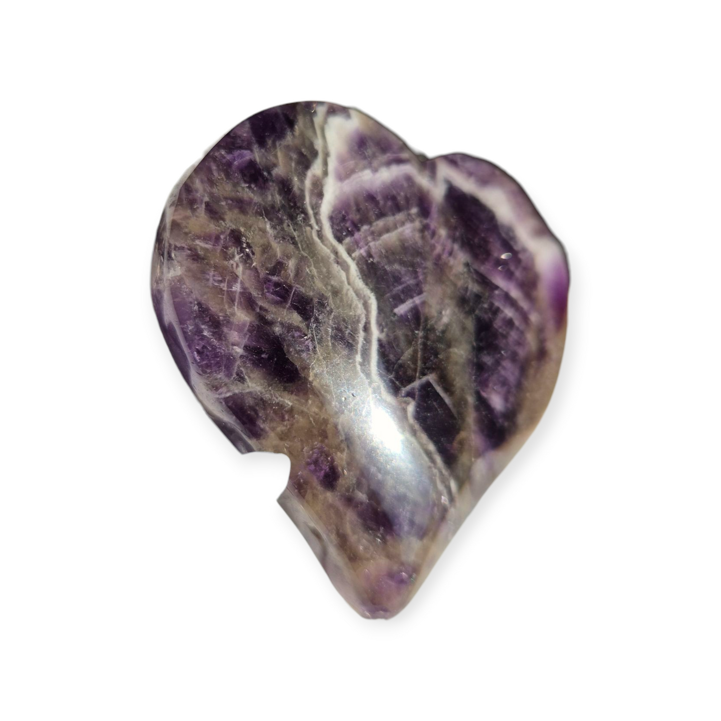 Crystals - Chevron Amethyst (Dream Amethyst) Polished Heart