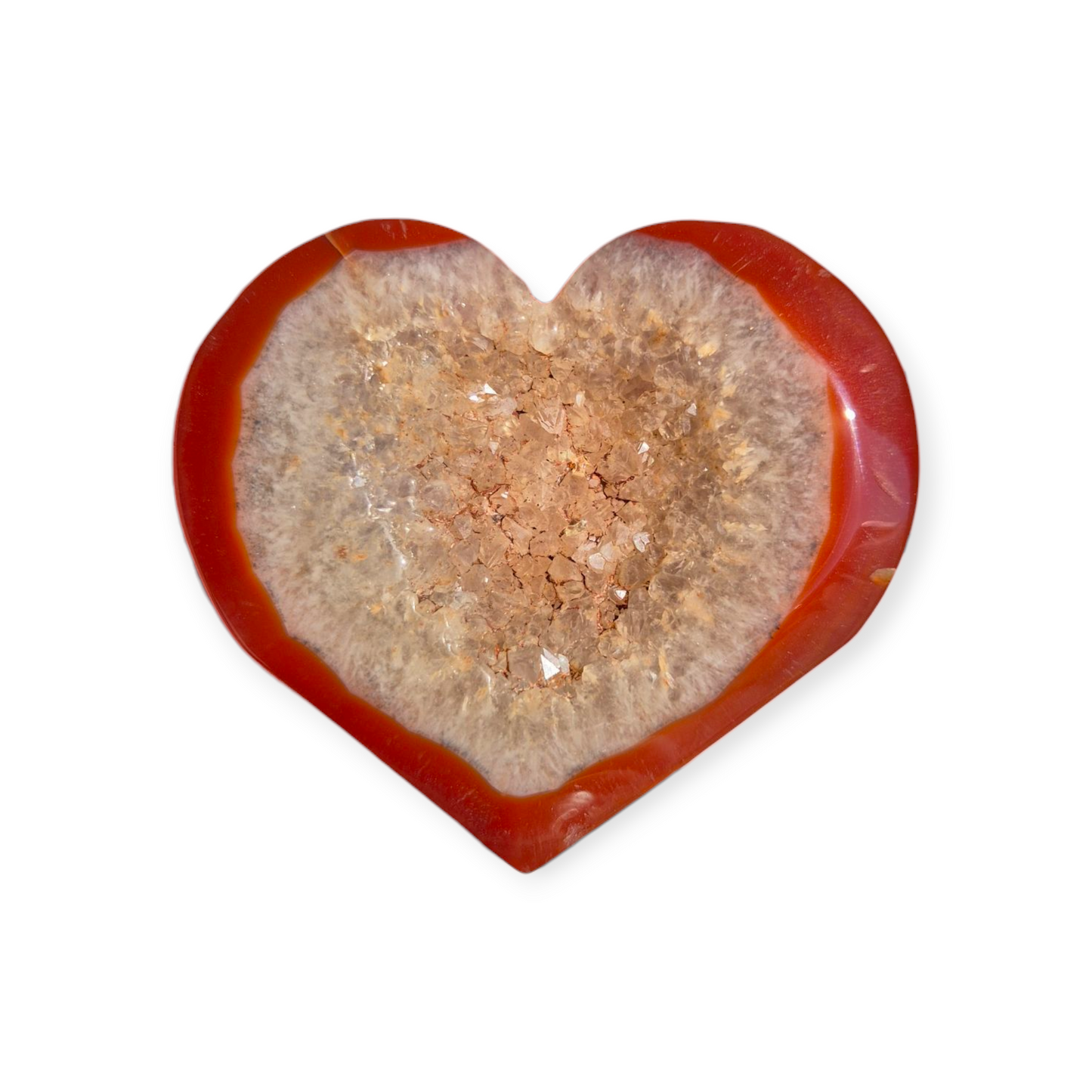 Crystals - Red Agate (with Druzy) Polished Heart