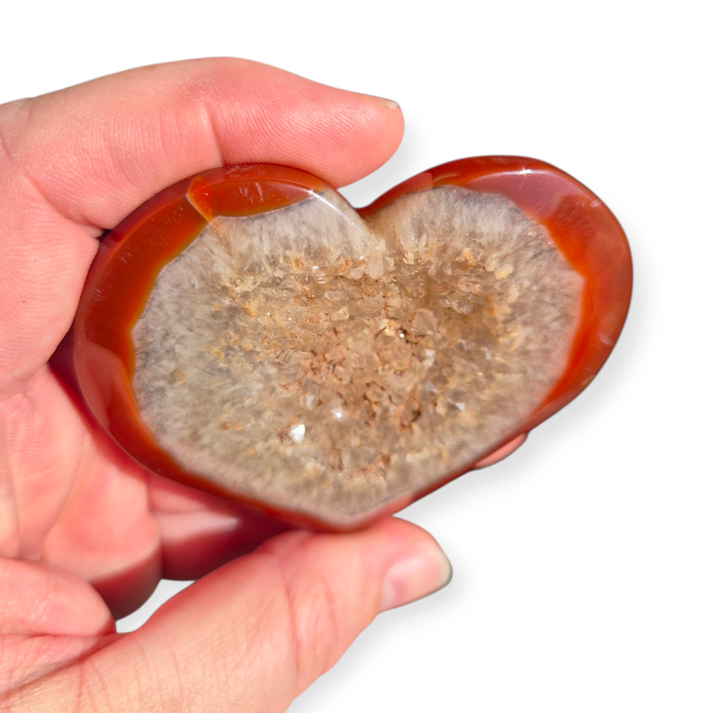 Crystals - Red Agate (with Druzy) Polished Heart