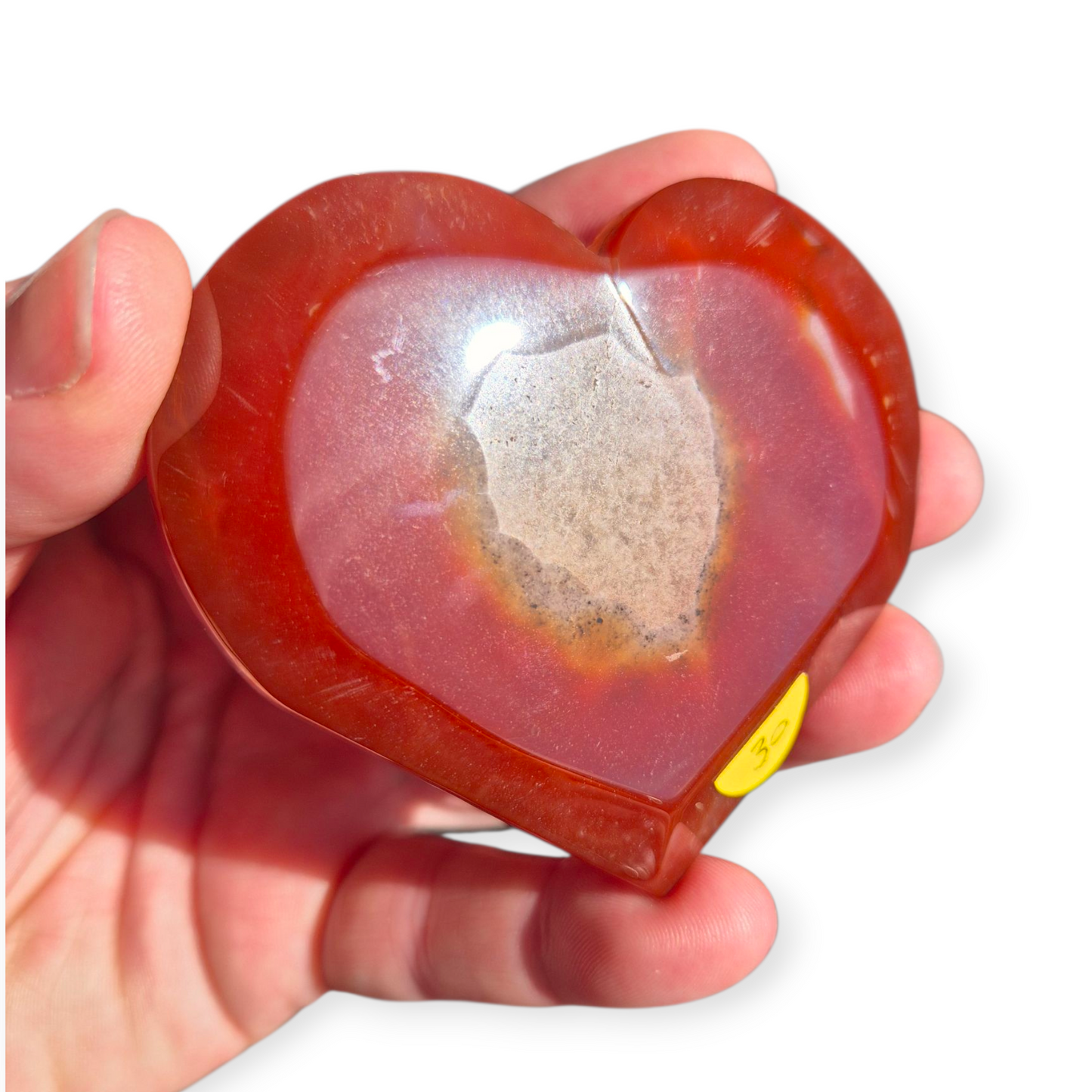 Crystals - Red Agate (with Druzy) Polished Heart