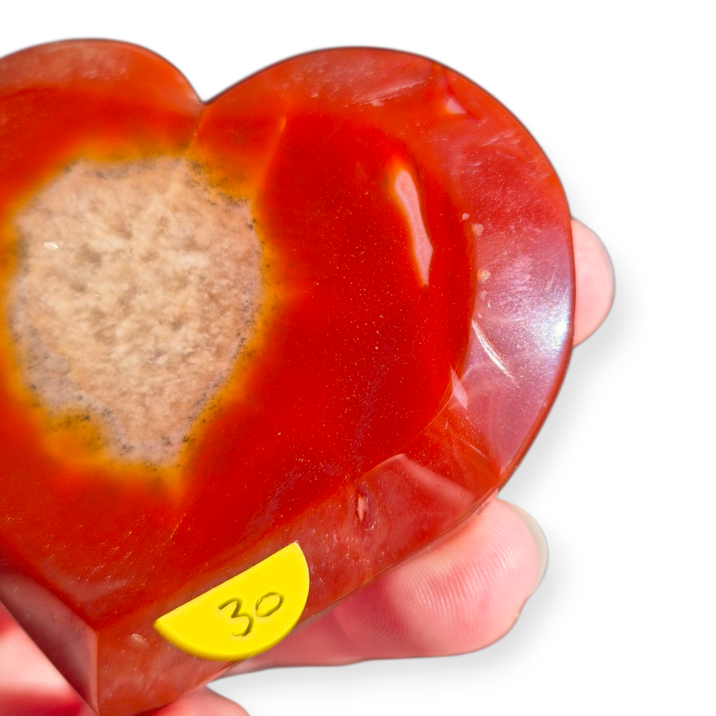 Crystals - Red Agate (with Druzy) Polished Heart