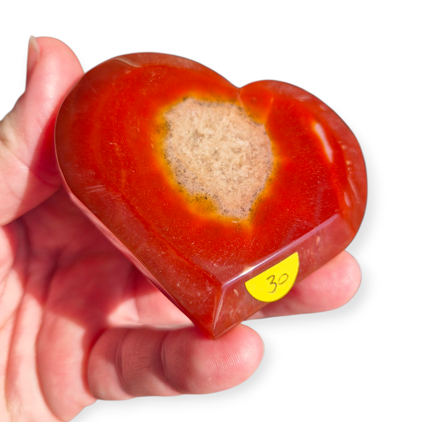 Crystals - Red Agate (with Druzy) Polished Heart