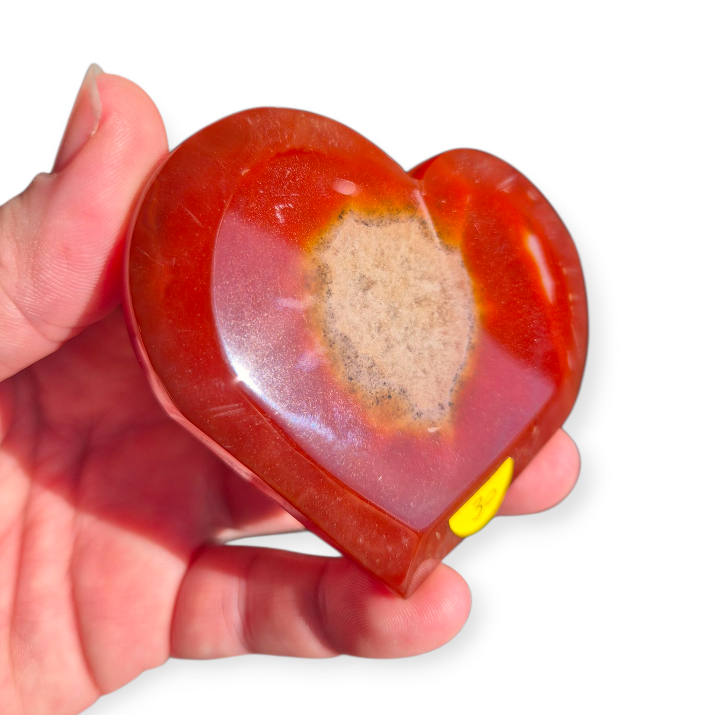 Crystals - Red Agate (with Druzy) Polished Heart
