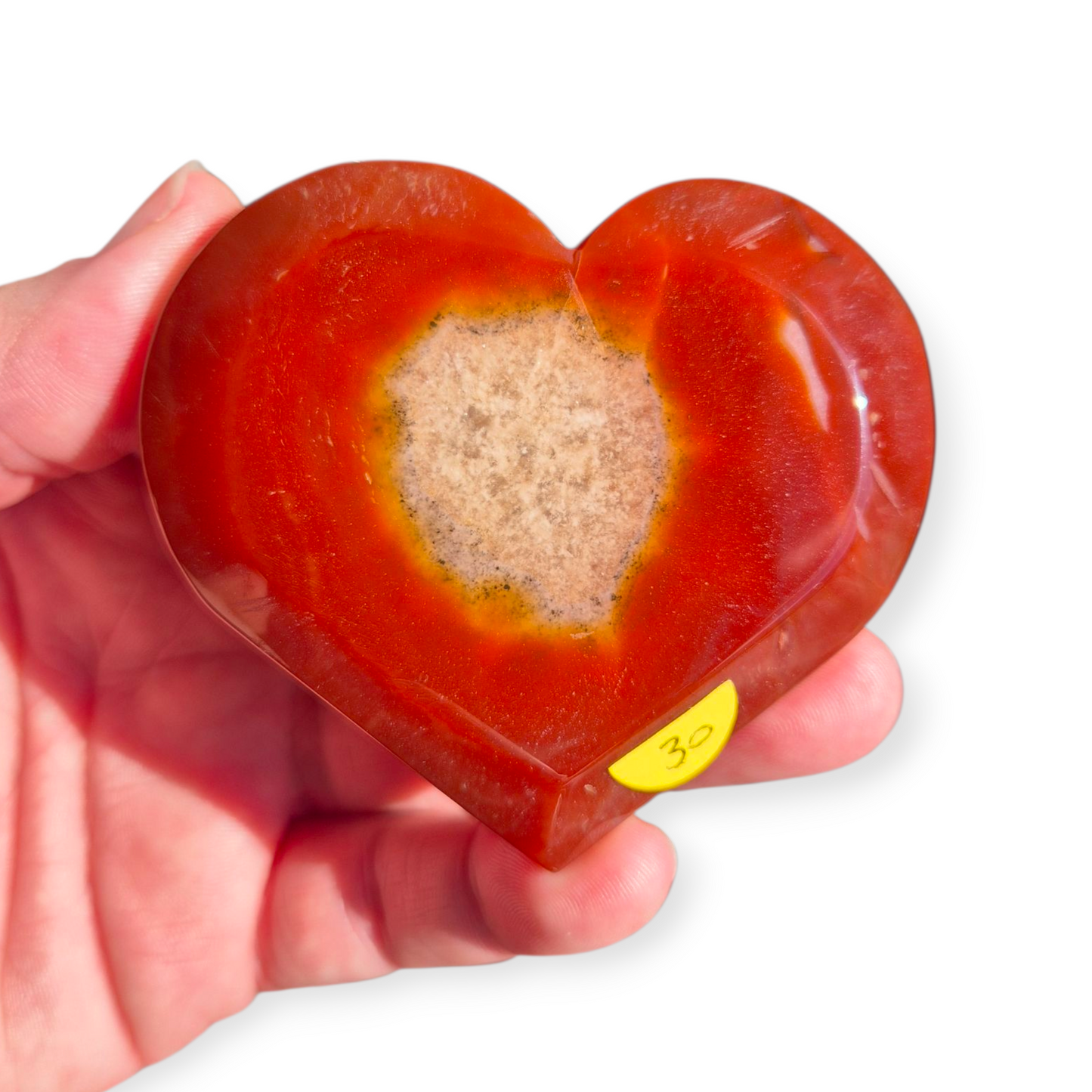 Crystals - Red Agate (with Druzy) Polished Heart