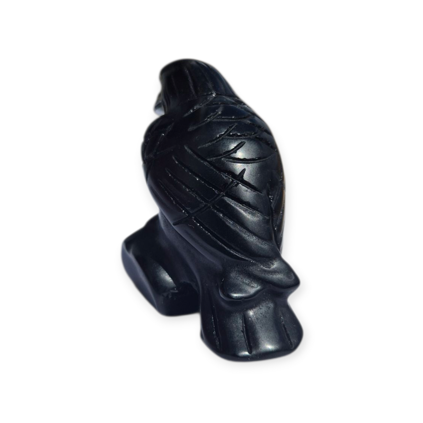 Crystals - Black Obsidian Raven Carving