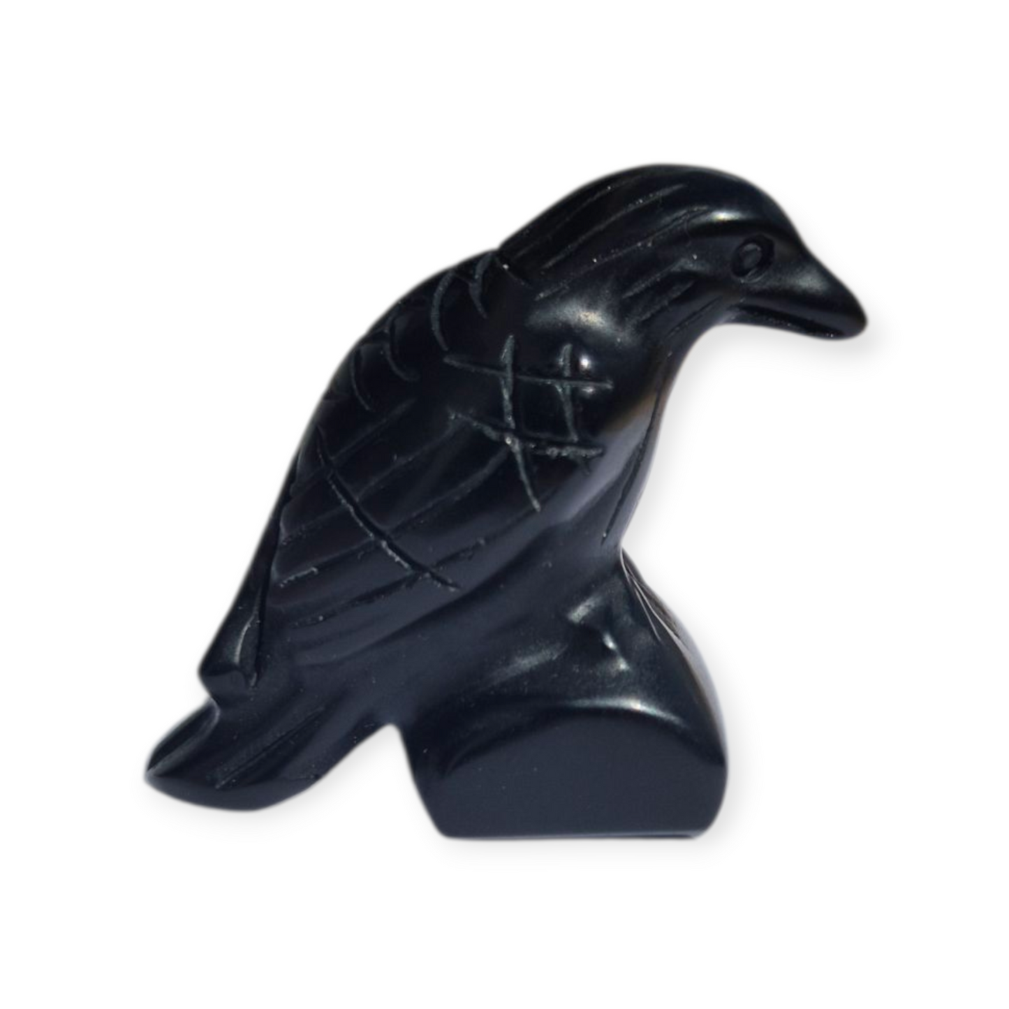 Crystals - Black Obsidian Raven Carving