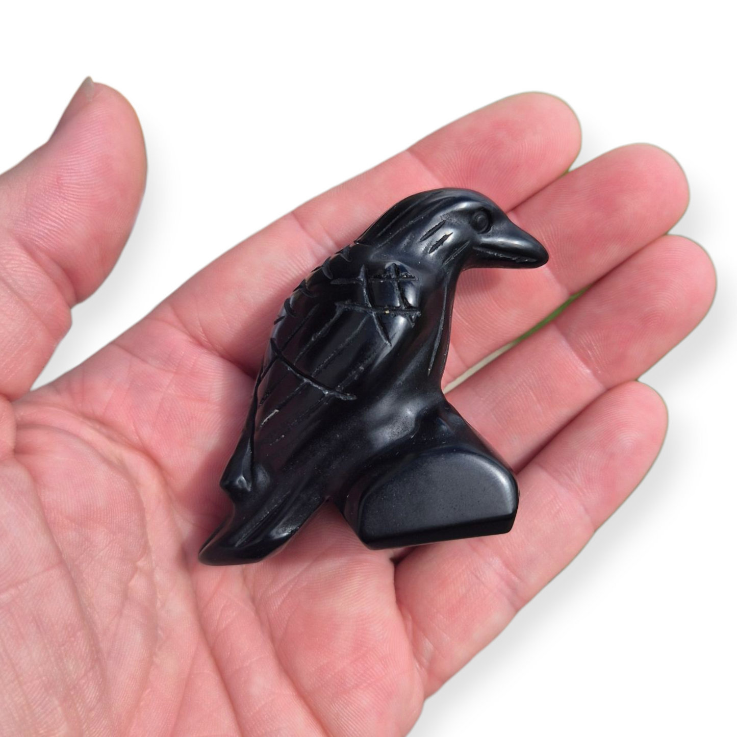Crystals - Black Obsidian Raven Carving