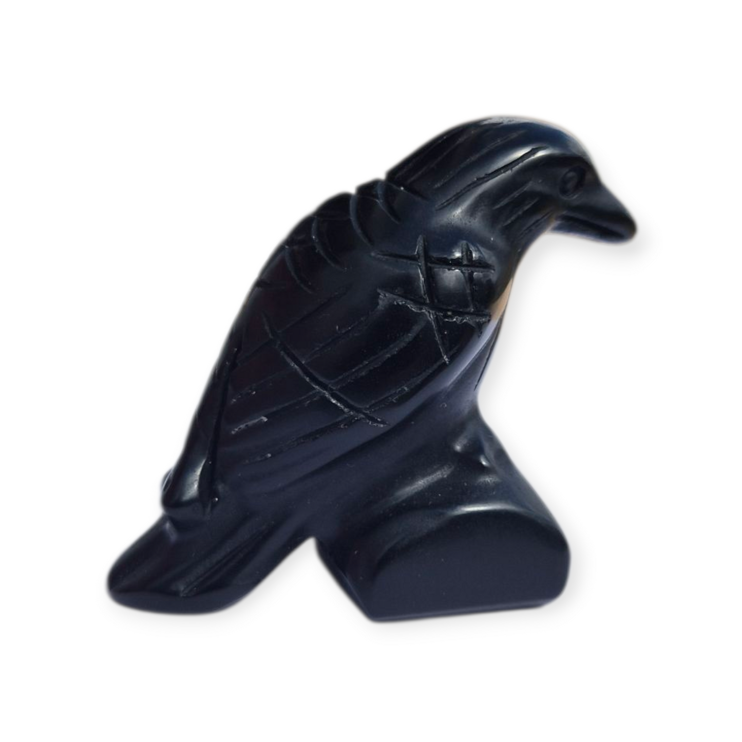 Crystals - Black Obsidian Raven Carving