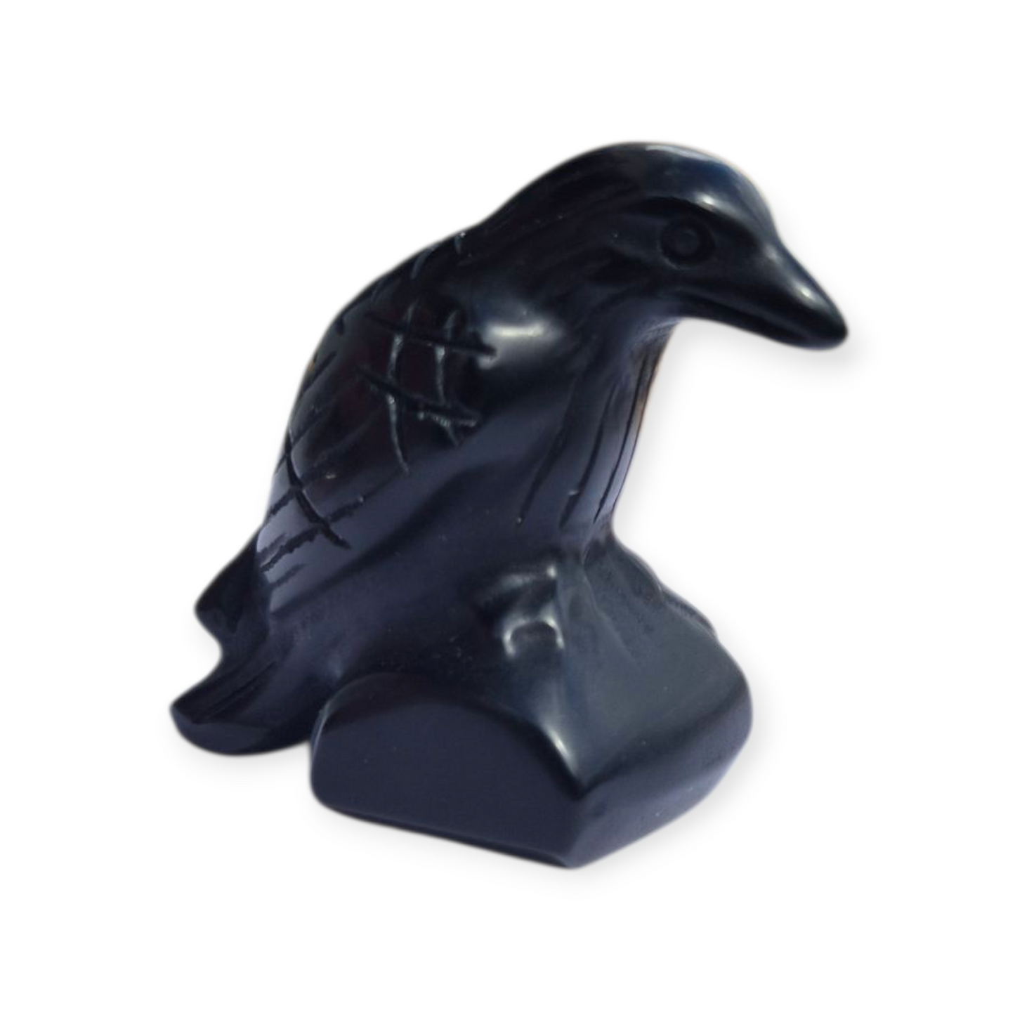 Crystals - Black Obsidian Raven Carving