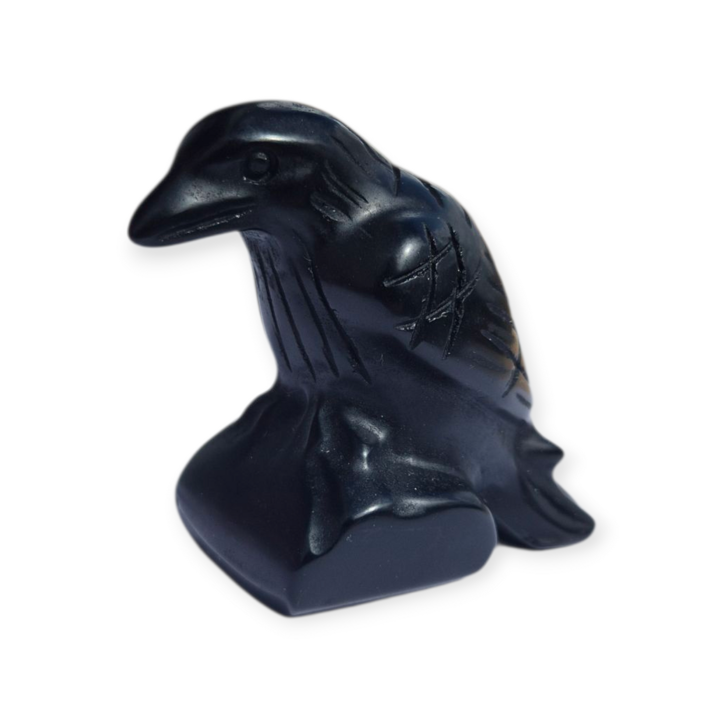 Crystals - Black Obsidian Raven Carving