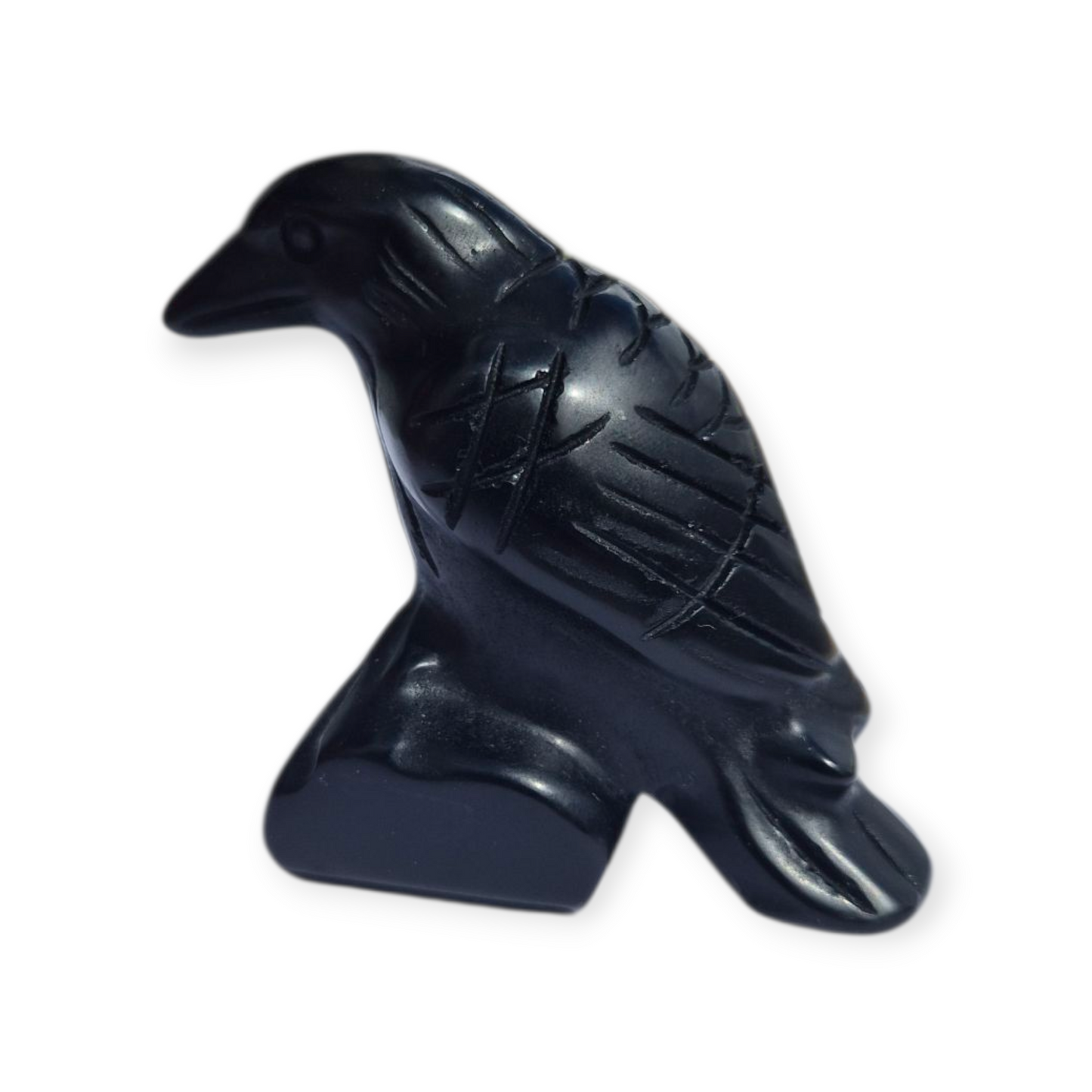Crystals - Black Obsidian Raven Carving