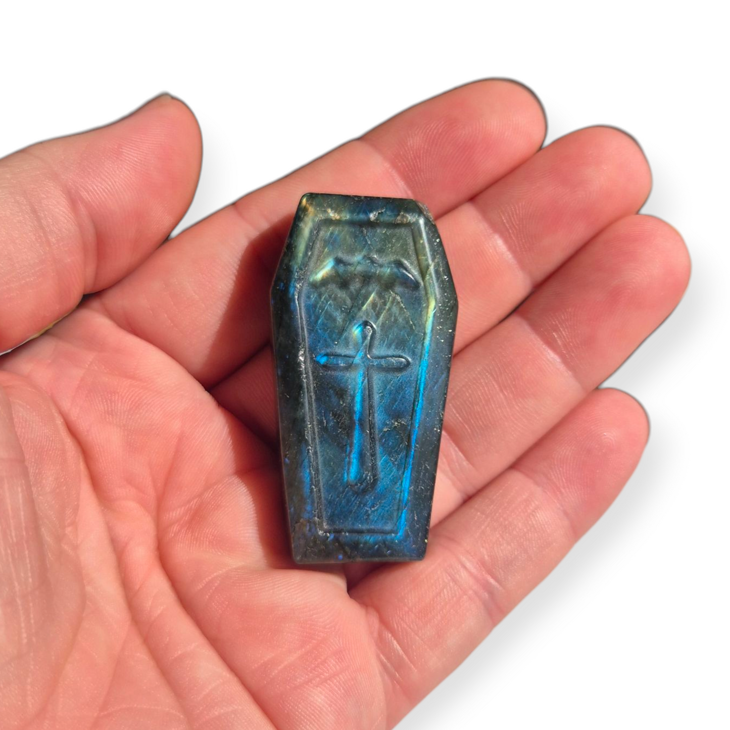 Crystals - Labradorite Coffin Carving