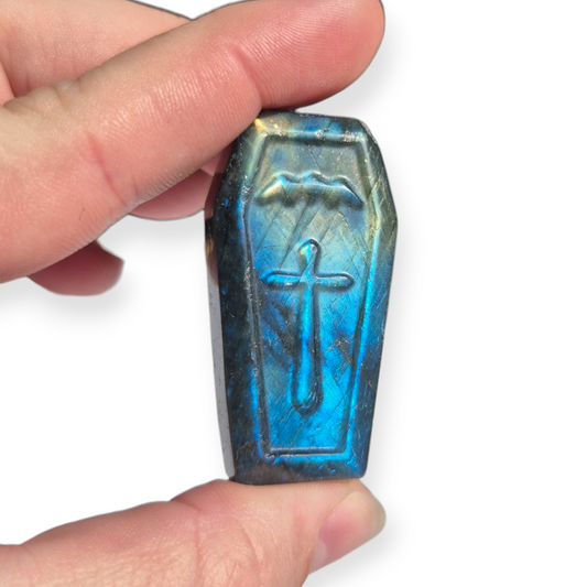 Crystals - Labradorite Coffin Carving