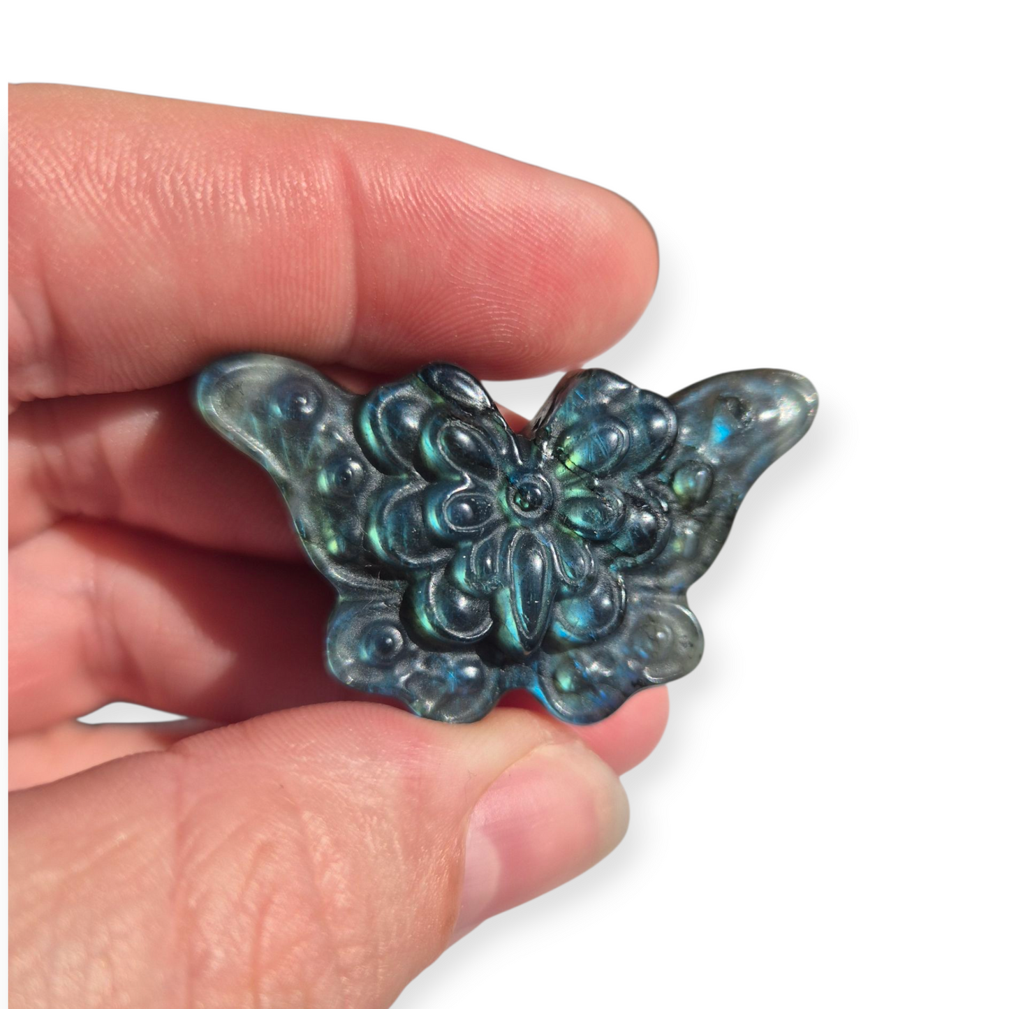 Crystals - Labradorite Butterfly Carving