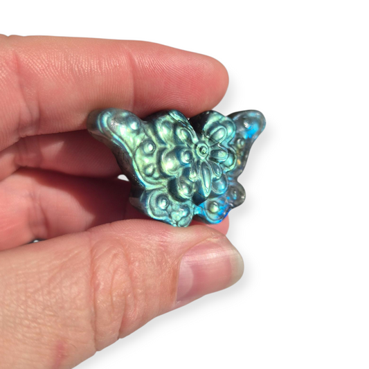 Crystals - Labradorite Butterfly Carving