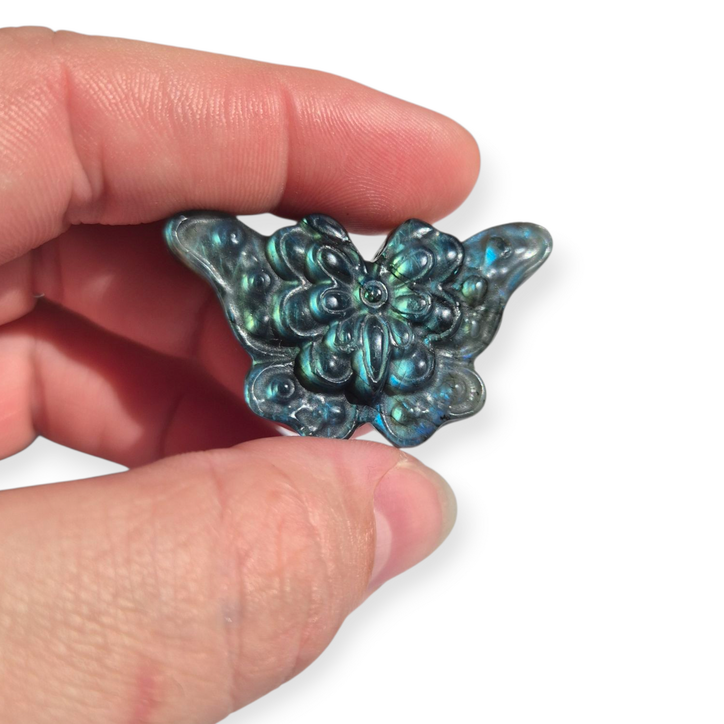 Crystals - Labradorite Butterfly Carving