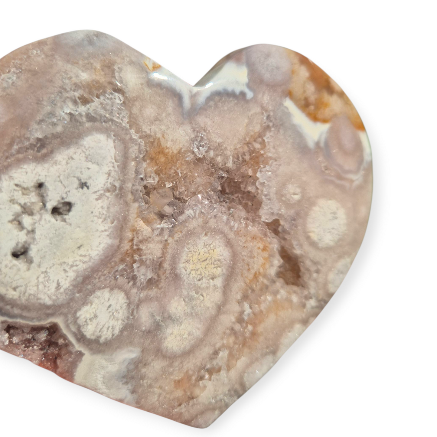Crystals - Flower Agate Polished Heart