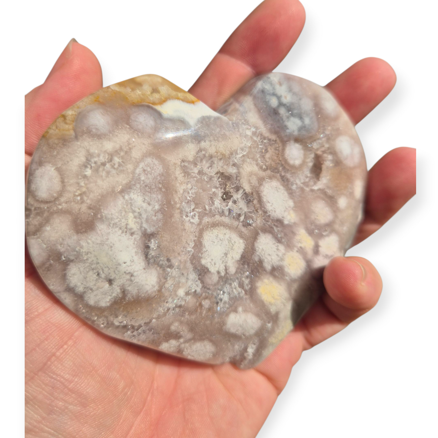 Crystals - Flower Agate Polished Heart