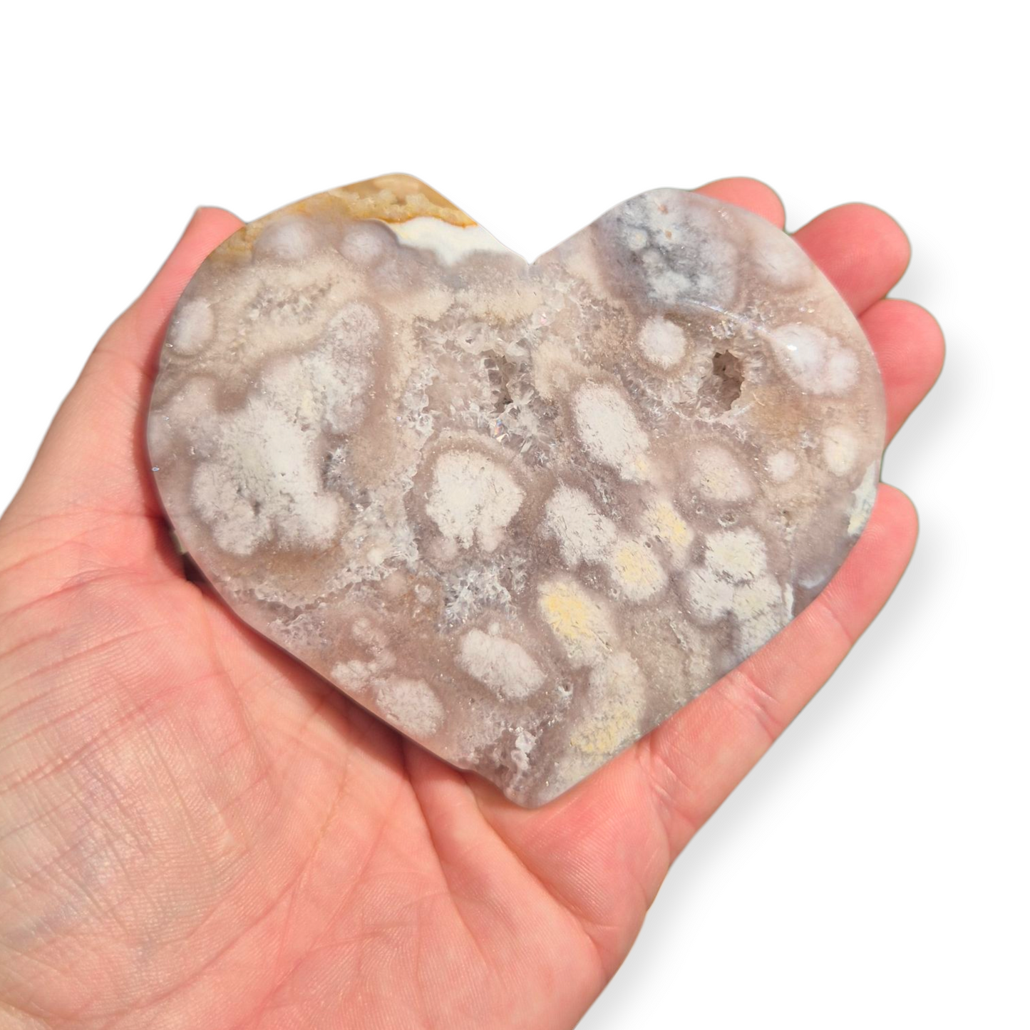 Crystals - Flower Agate Polished Heart
