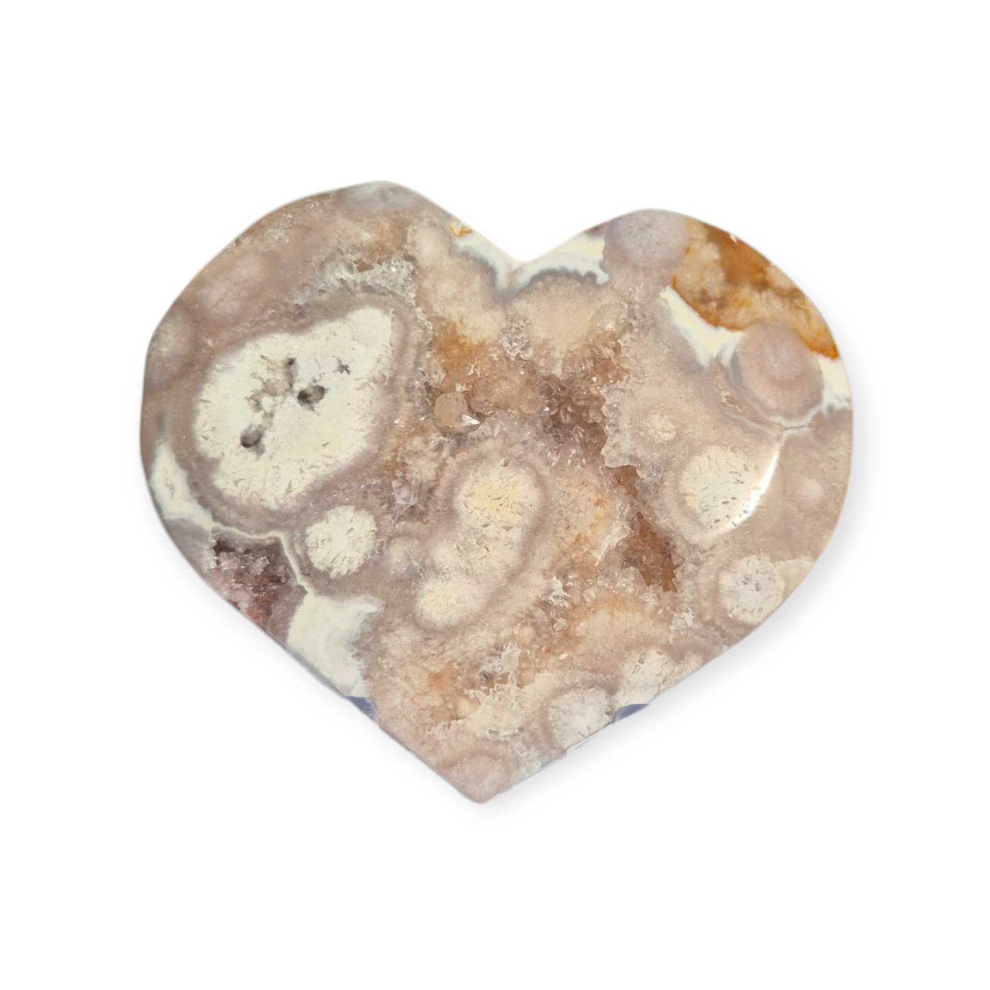 Crystals - Flower Agate Polished Heart