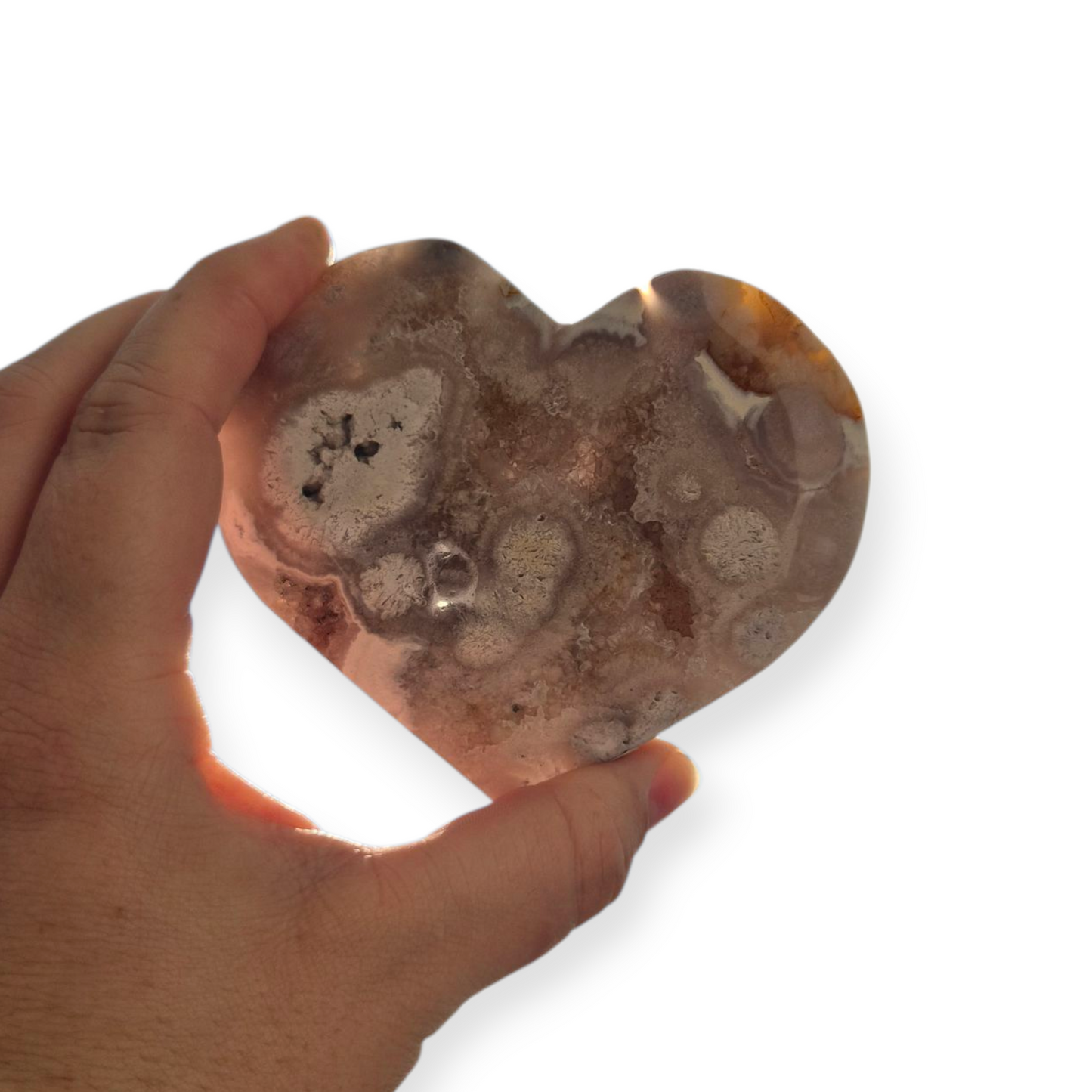 Crystals - Flower Agate Polished Heart