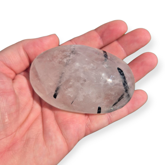 Crystals - Tourmalinated Quartz Palmstone