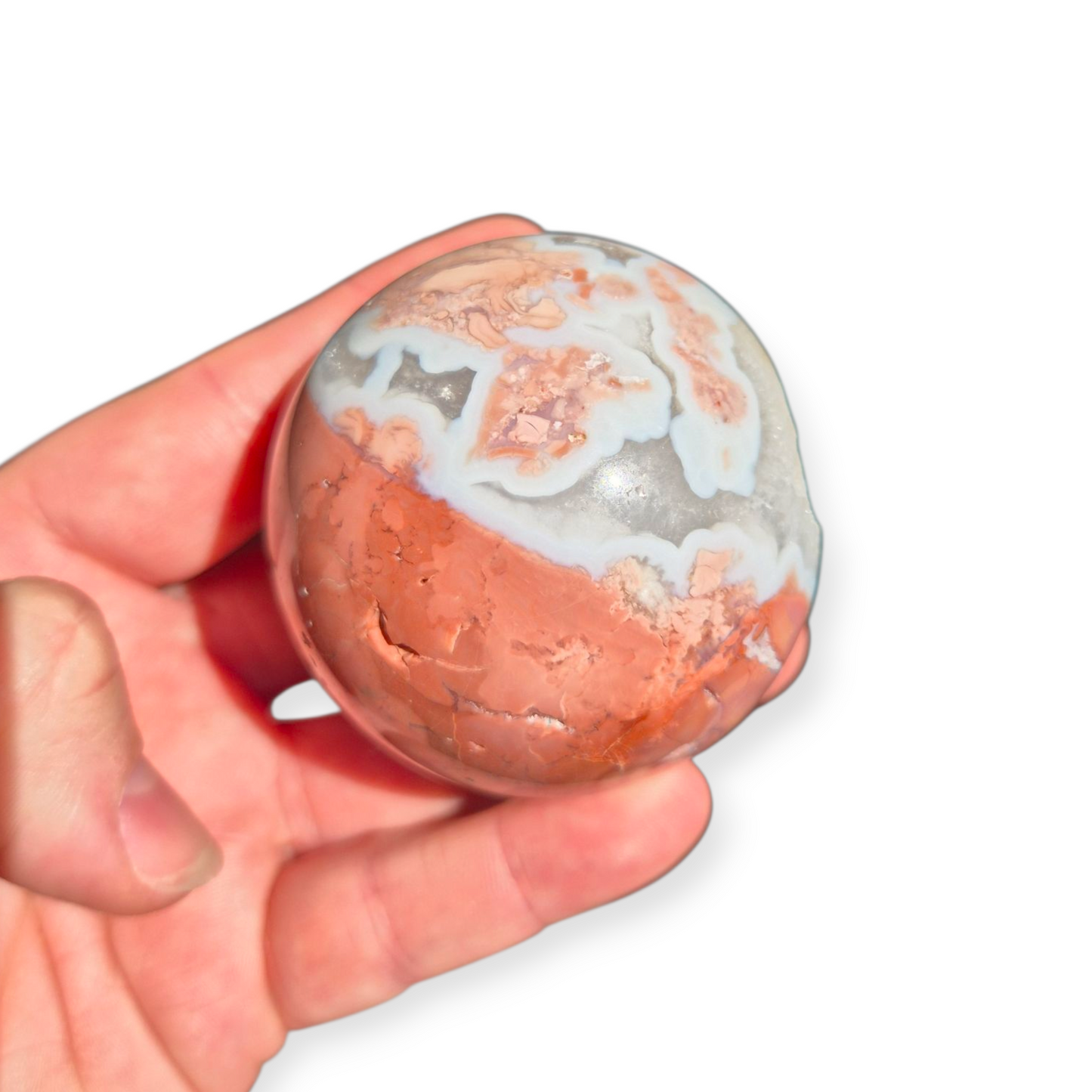 Crystals - Pink Petal Agate Sphere