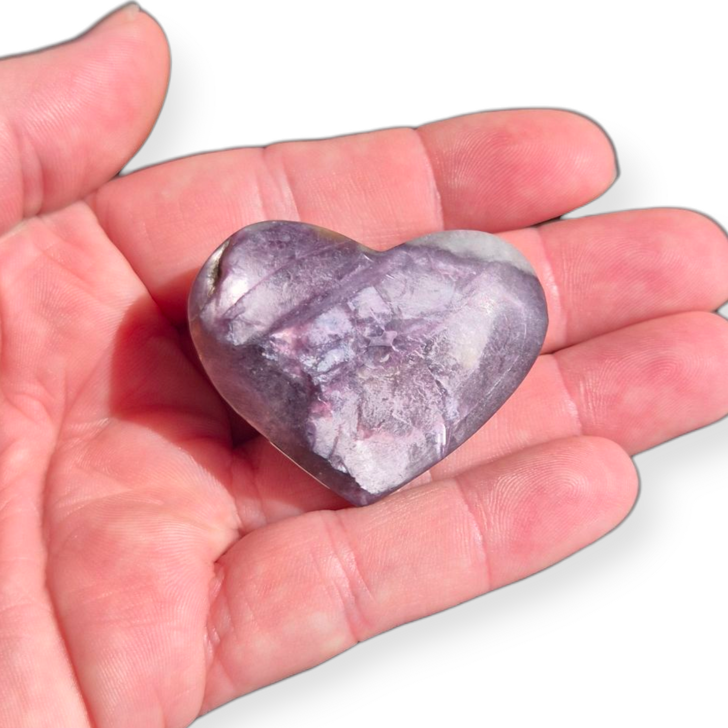 Crystals - Lepidolite (High Grade) Heart (Matte Finish)