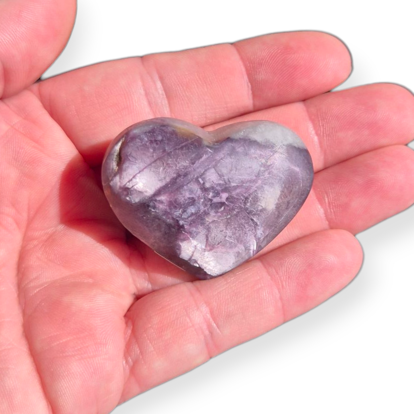 Crystals - Lepidolite (High Grade) Heart (Matte Finish)