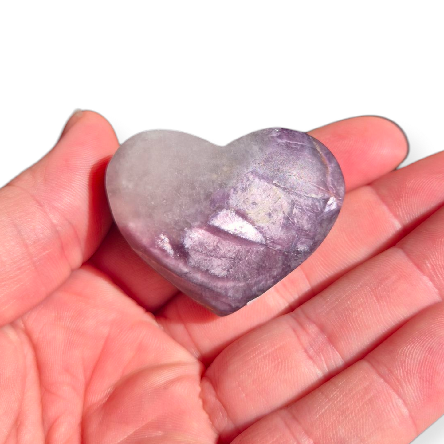 Crystals - Lepidolite (High Grade) Heart (Matte Finish)