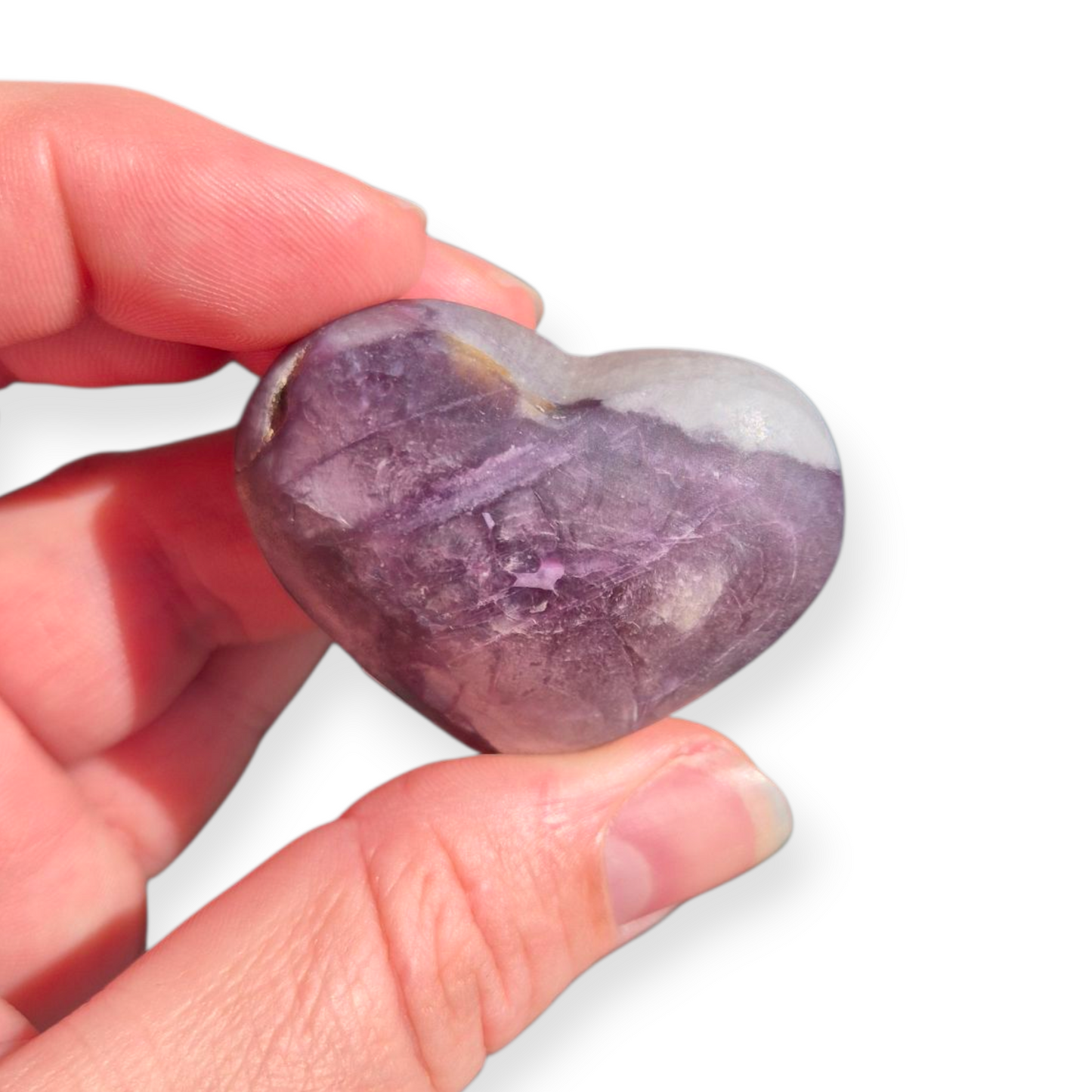 Crystals - Lepidolite (High Grade) Heart (Matte Finish)