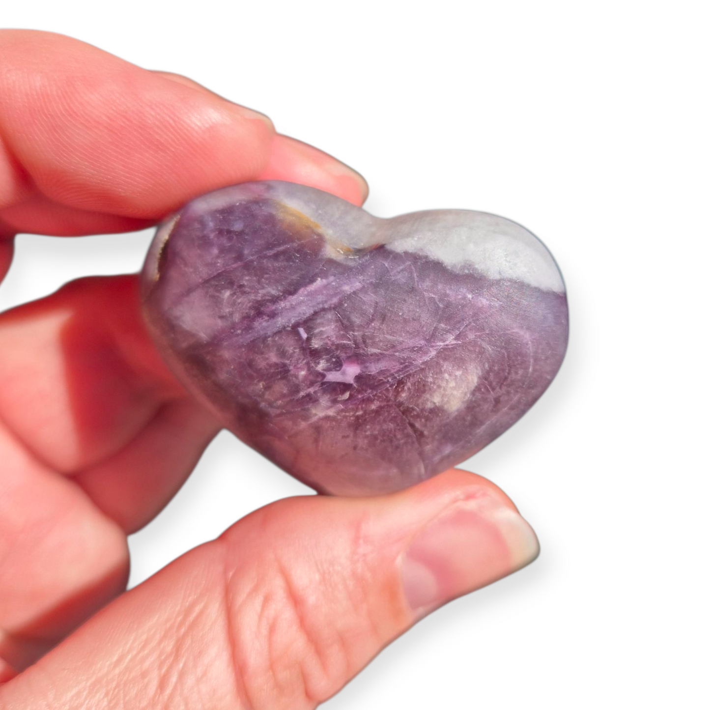 Crystals - Lepidolite (High Grade) Heart (Matte Finish)