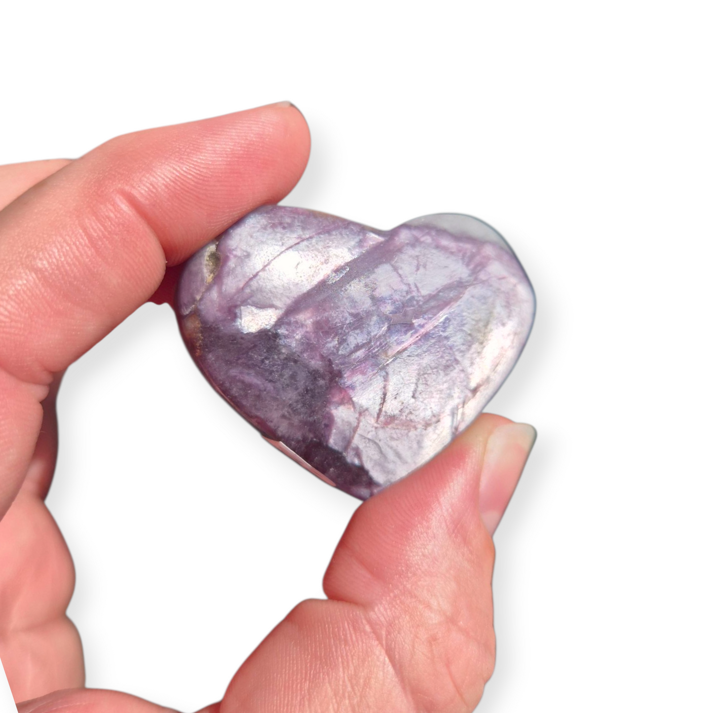 Crystals - Lepidolite (High Grade) Heart (Matte Finish)