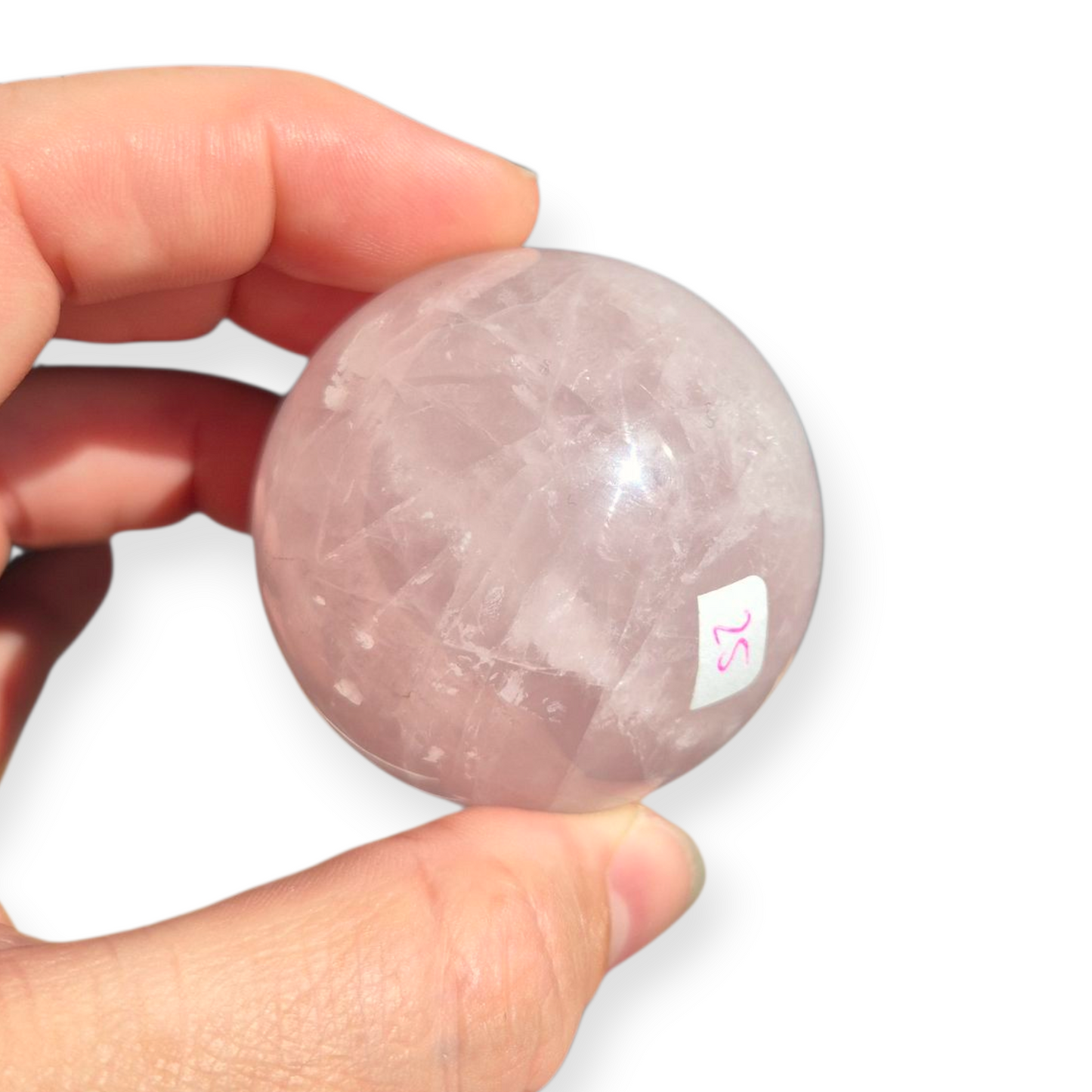 Crystals - Rose Quartz Sphere (with Star)