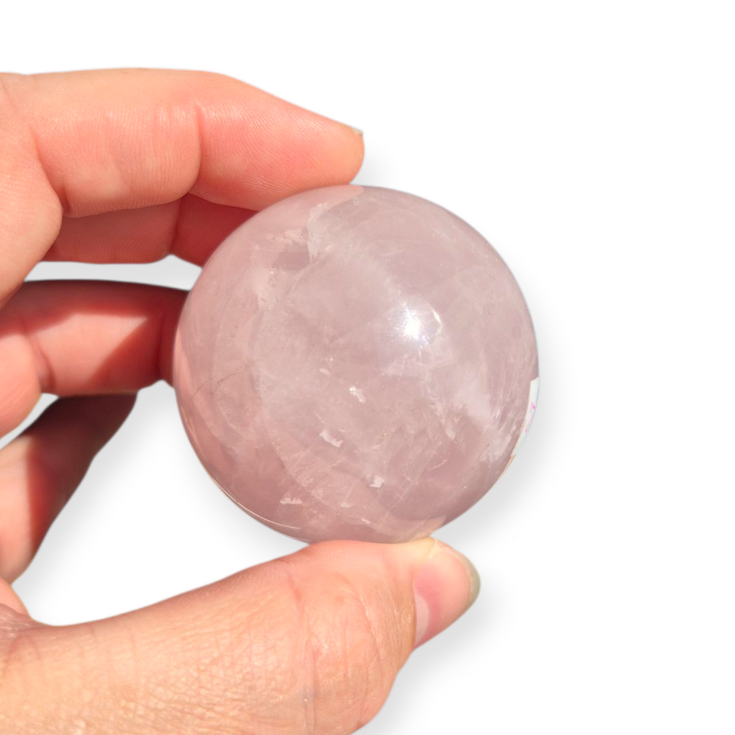 Crystals - Rose Quartz Sphere (with Star)