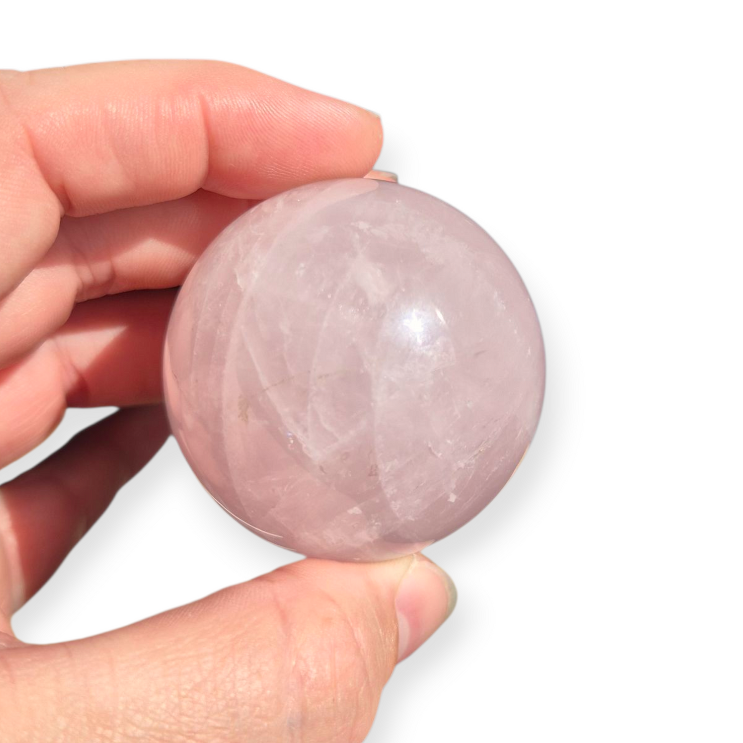 Crystals - Rose Quartz Sphere (with Star)