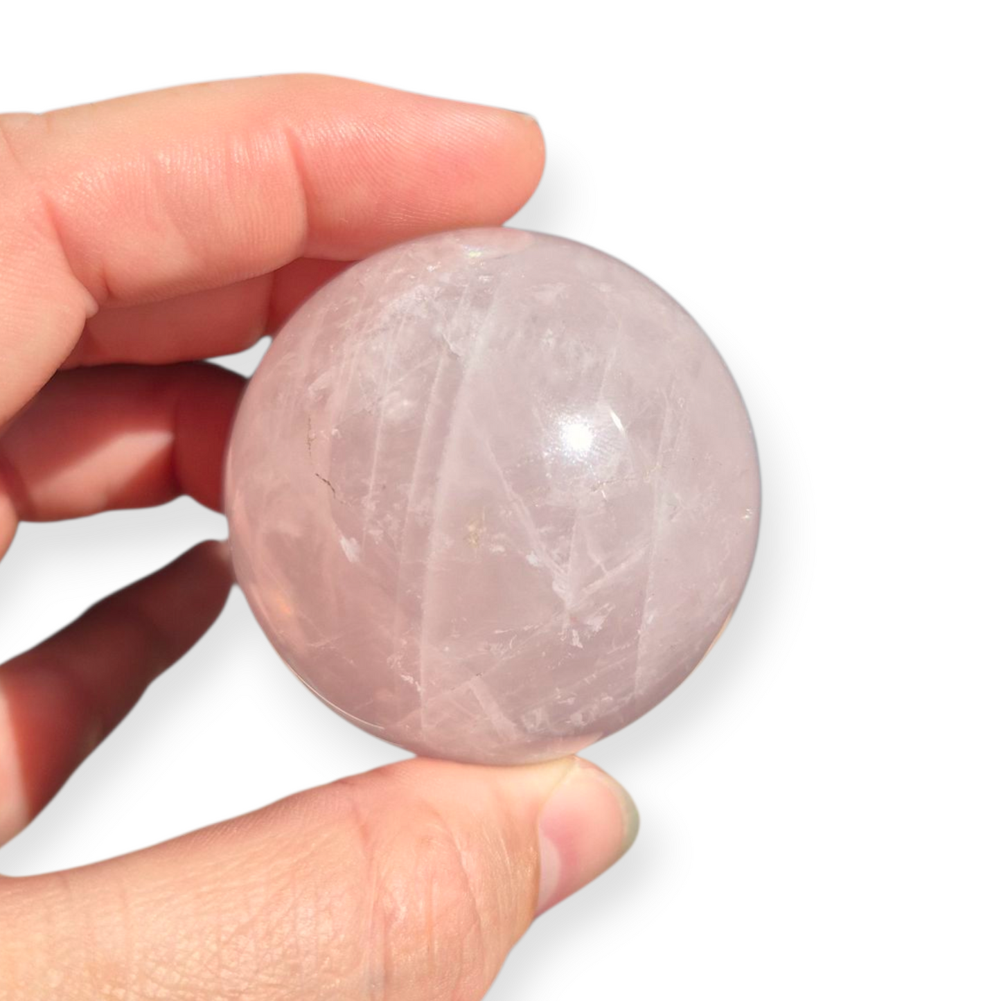 Crystals - Rose Quartz Sphere (with Star)