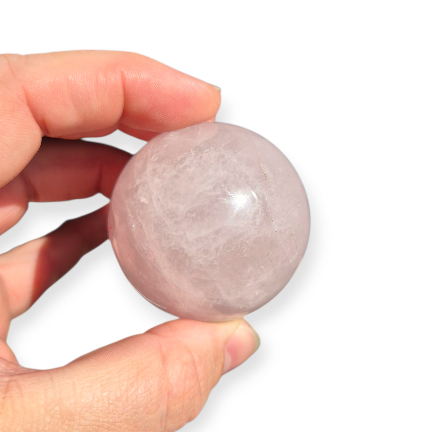 Crystals - Rose Quartz Sphere (with Star)