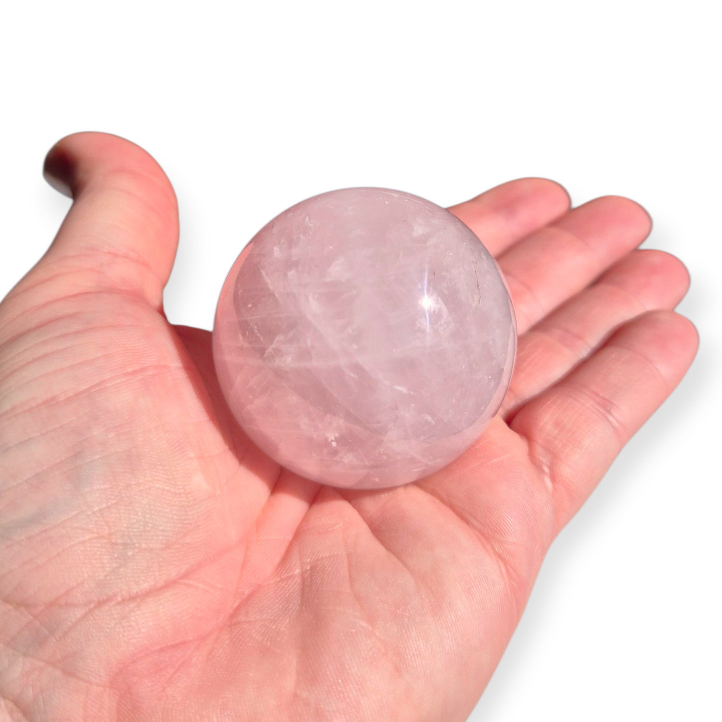 Crystals - Rose Quartz Sphere (with Star)