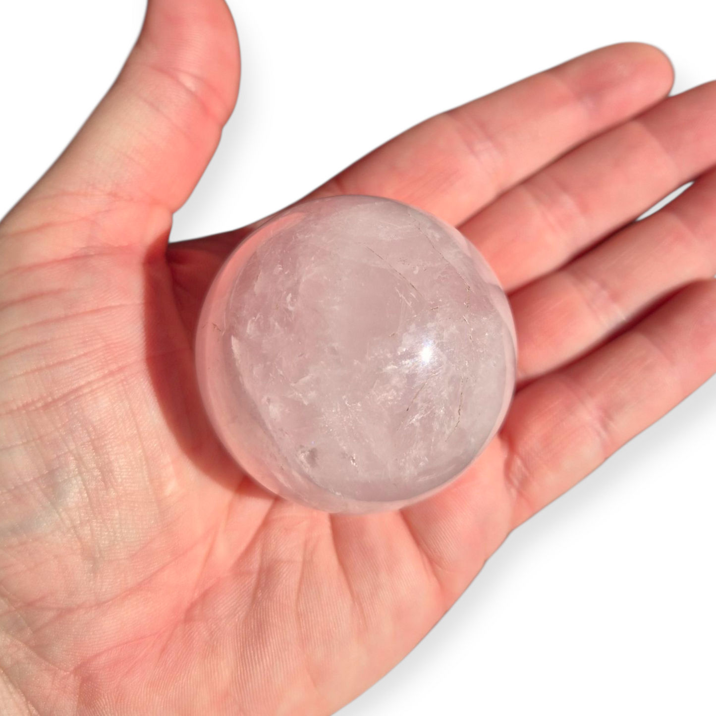 Crystals - Rose Quartz Sphere (with Star)