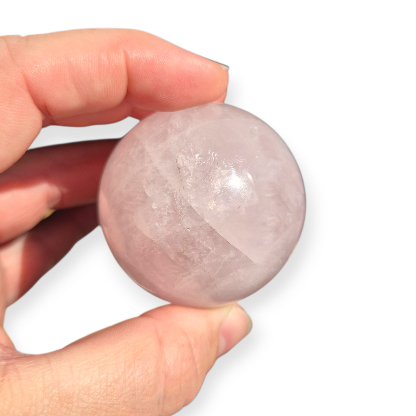 Crystals - Rose Quartz Sphere (with Star)