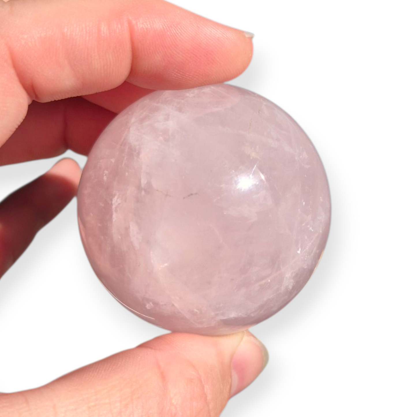 Crystals - Rose Quartz Sphere (with Star)