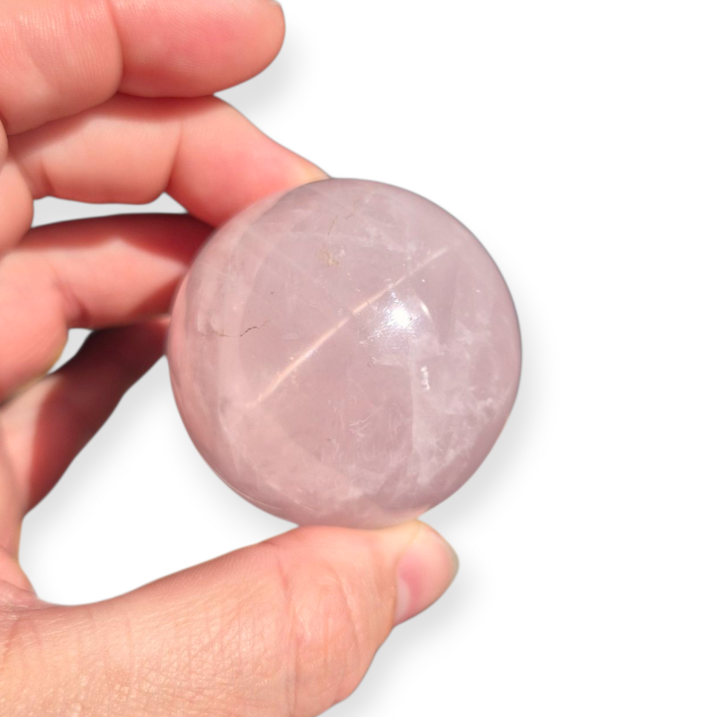 Crystals - Rose Quartz Sphere (with Star)