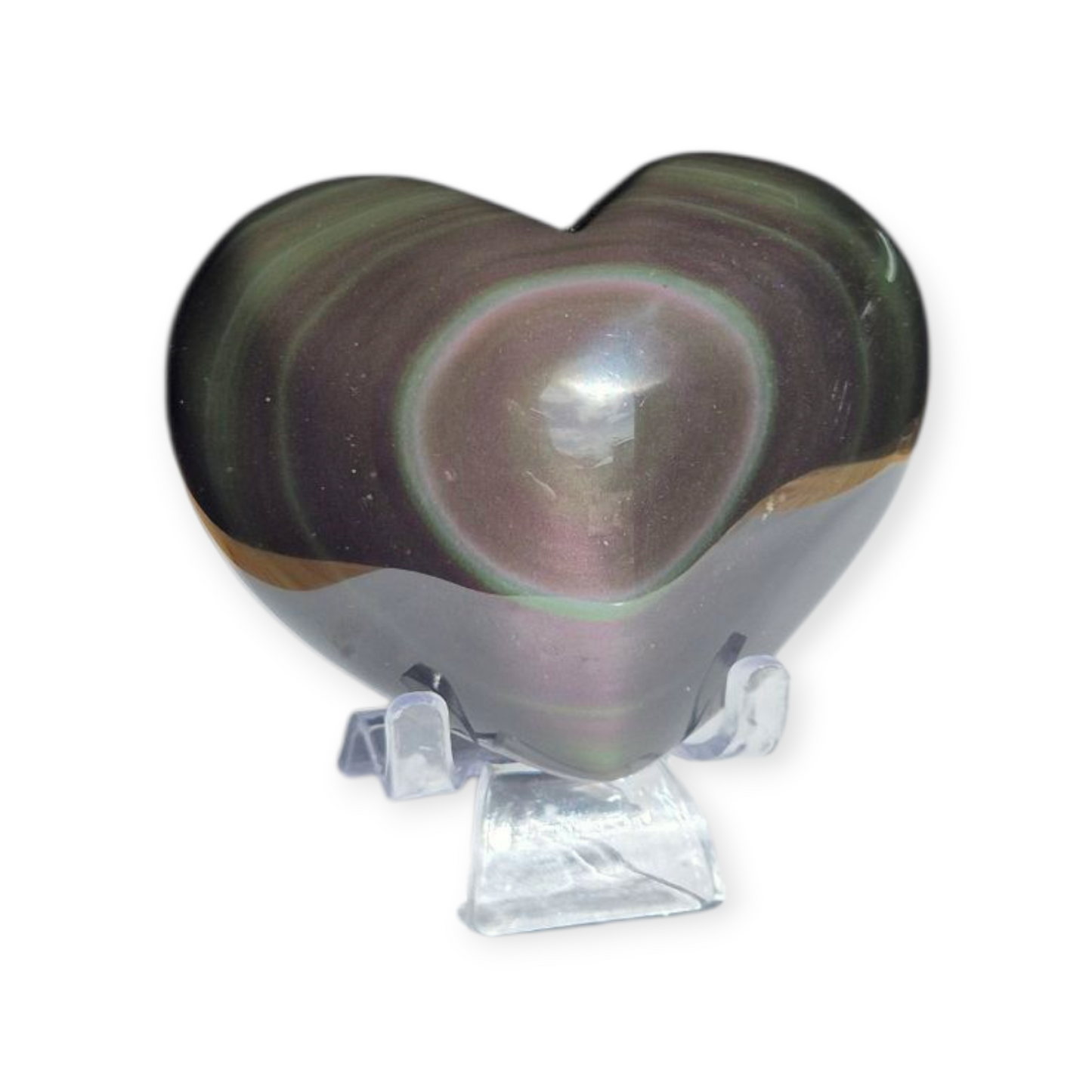 Crystals - Rainbow Obsidian Polished Heart
