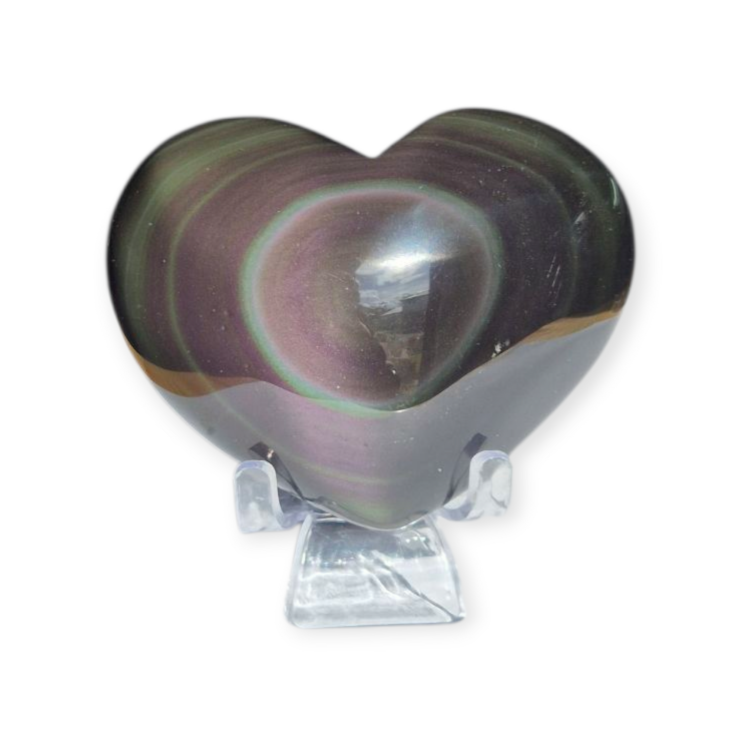Crystals - Rainbow Obsidian Polished Heart