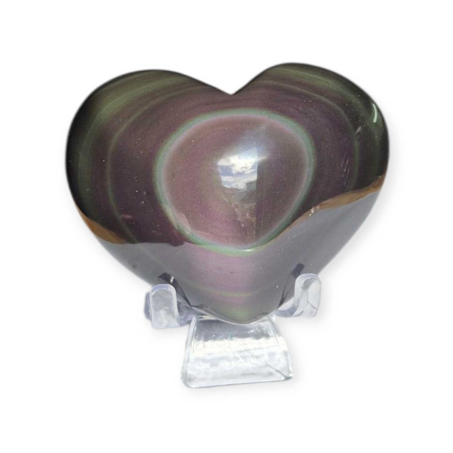 Crystals - Rainbow Obsidian Polished Heart